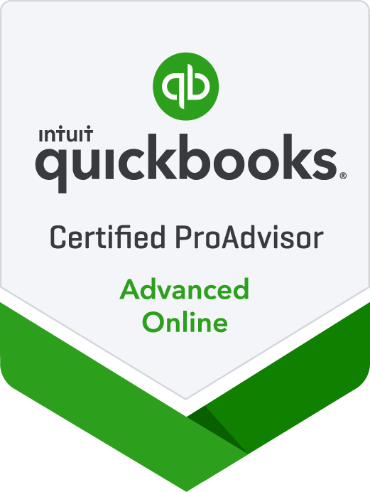 The green Certified QuickBooks ProAdvisor QuickBooks Online Advanced (QBO) logo means a Certified QuickBooks ProAdvisor has passed current training and a 48 question test for using Intuit's Simple Start, Essentials, Plus, and Online Advanced products for companies who need to have one, up to three, and up to five concurrent users. QuickBooks Online offers the ability to access your data anywhere and anytime regardless of operating system so you can use it with a PC or Mac.
